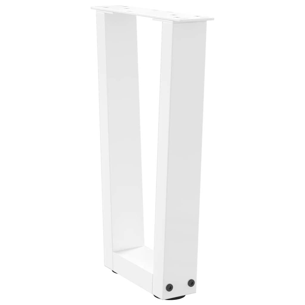 White V-Shape Steel Coffee Table Legs, 2 pcs, Adjustable 38x42-43.3 cm