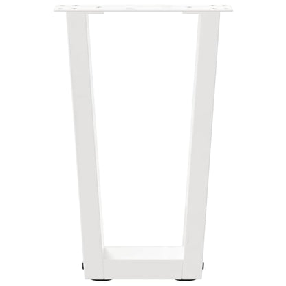 White V-Shape Steel Coffee Table Legs, 2 pcs, Adjustable 38x42-43.3 cm
