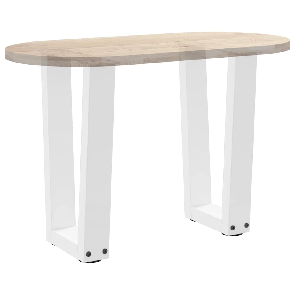White V-Shape Steel Coffee Table Legs, 2 pcs, Adjustable 38x42-43.3 cm