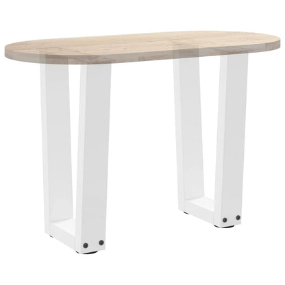 White V-Shape Steel Coffee Table Legs, 2 pcs, Adjustable 38x42-43.3 cm
