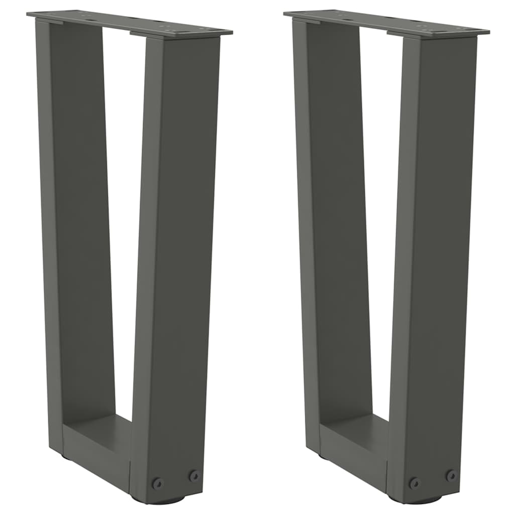 Anthracite V-Shape Steel Coffee Table Legs 2pcs 38x(42-43.3)cm
