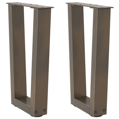 Steel V-Shape Coffee Table Legs, 2 pcs Natural, Adjustable Height 38 cm