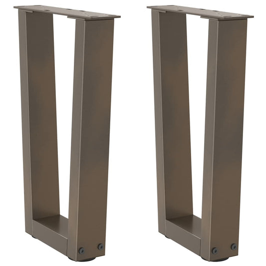 Steel V-Shape Coffee Table Legs, 2 pcs Natural, Adjustable Height 38 cm