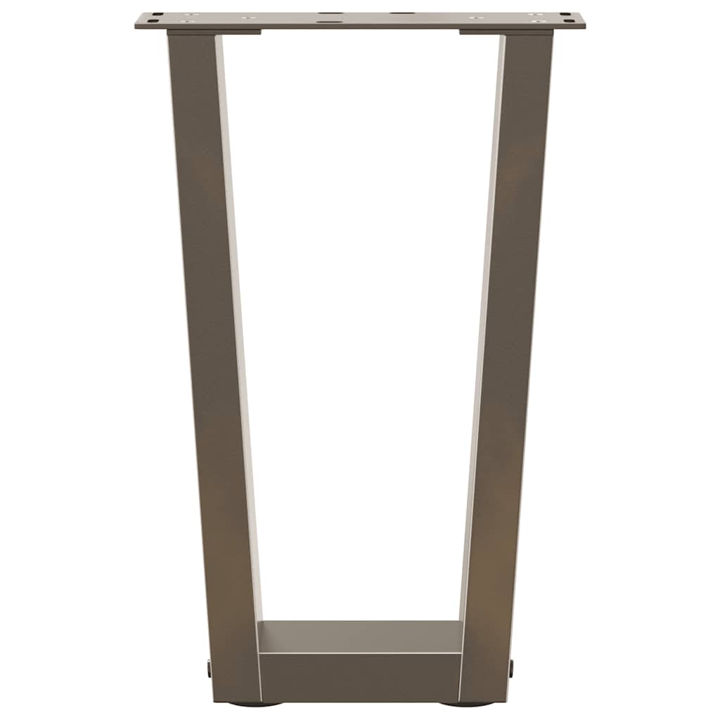 Steel V-Shape Coffee Table Legs, 2 pcs Natural, Adjustable Height 38 cm