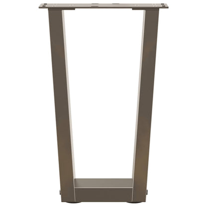 Steel V-Shape Coffee Table Legs, 2 pcs Natural, Adjustable Height 38 cm