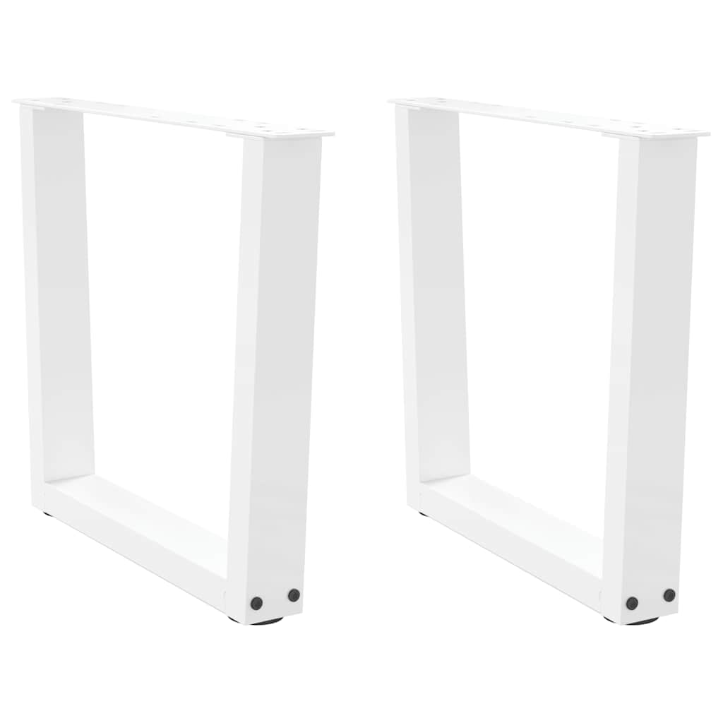 V-Shape White Steel Coffee Table Legs Set (2 pcs) | Adjustable Height