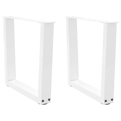 V-Shape White Steel Coffee Table Legs Set (2 pcs) | Adjustable Height