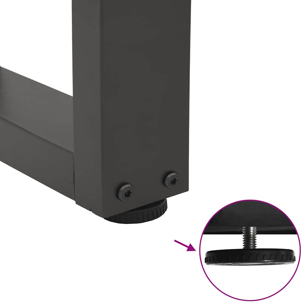 Anthracite Steel V-Shape Coffee Table Legs 2pcs, Adjustable 50cm