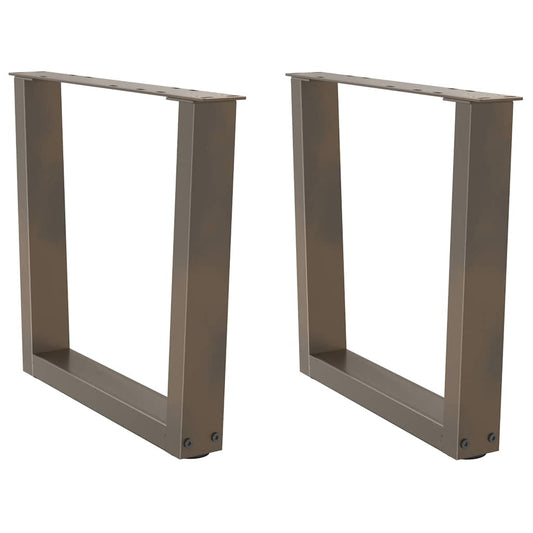 Natural Steel V-Shape Coffee Table Legs - Adjustable 50cm, 2 pcs
