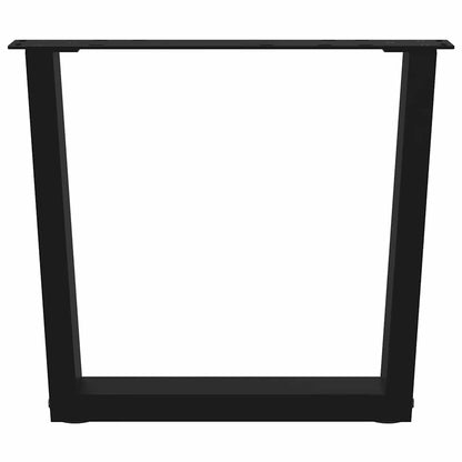 Black V-Shape Steel Coffee Table Legs, 2 pcs, Adjustable 60x(42-43.3) cm