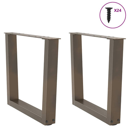 Natural Steel V-Shape Coffee Table Legs, Adjustable 60x(42-43.3) cm