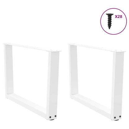 White V-Shape Steel Coffee Table Legs, 2 pcs, Adjustable 70cm