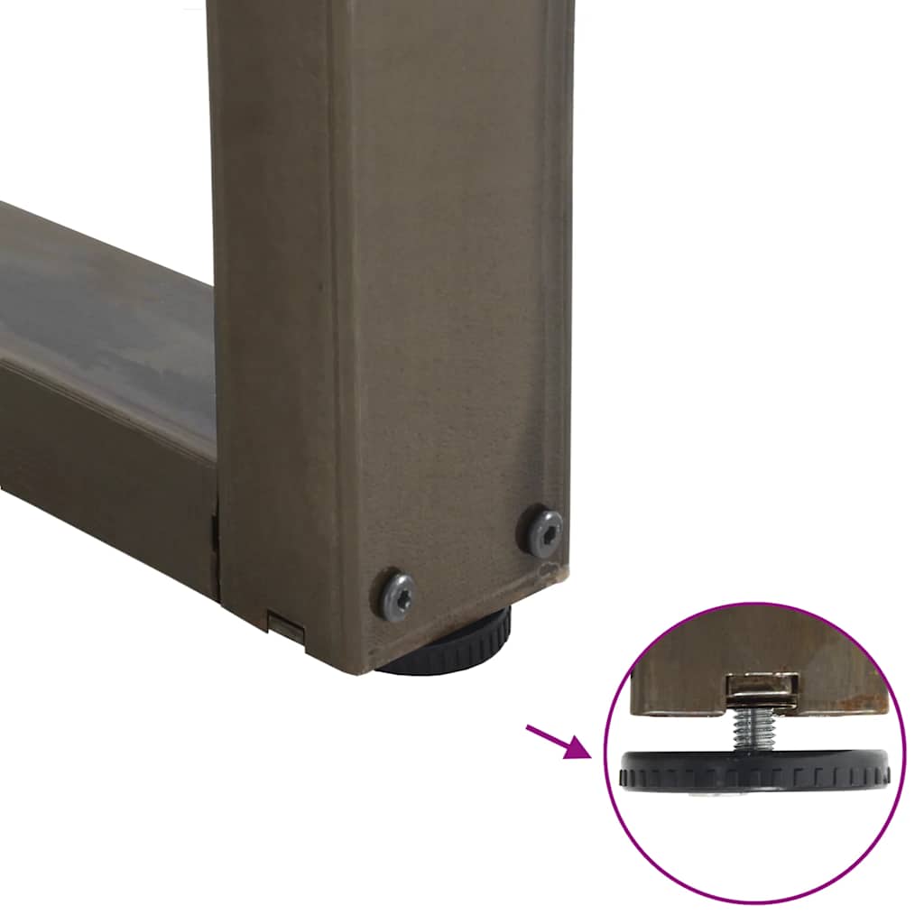 V-Shape Natural Steel Coffee Table Legs, 2pcs, Adjustable 70cm