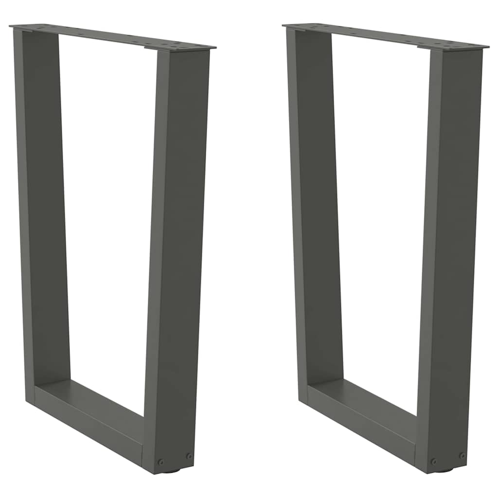 Anthracite Steel V-Shape Dining Table Legs, Adjustable 60x72-73.3cm