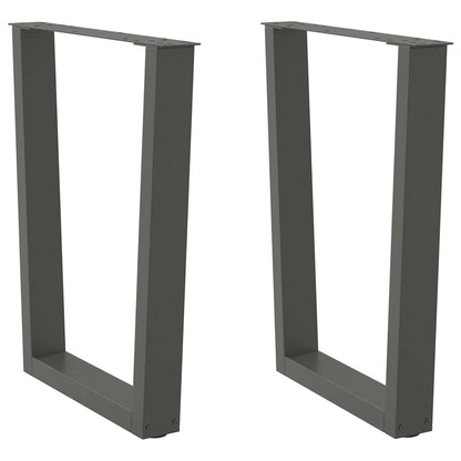 Anthracite Steel V-Shape Dining Table Legs, Adjustable 60x72-73.3cm