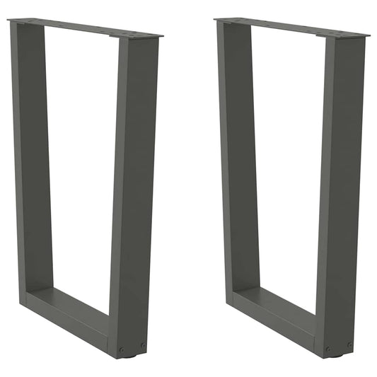 Anthracite Steel V-Shape Dining Table Legs, Adjustable 60x72-73.3cm