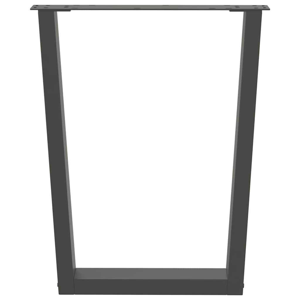 Anthracite Steel V-Shape Dining Table Legs, Adjustable 60x72-73.3cm