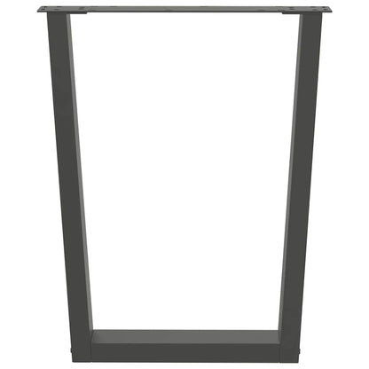 Anthracite Steel V-Shape Dining Table Legs, Adjustable 60x72-73.3cm
