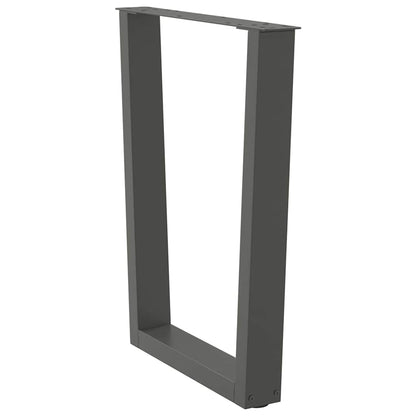 Anthracite Steel V-Shape Dining Table Legs, Adjustable 60x72-73.3cm