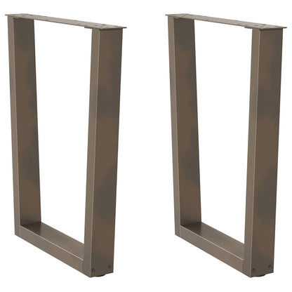V-Shape Natural Steel Dining Table Legs, 2pcs, Adjustable 60x72-73.3 cm