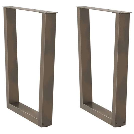 V-Shape Natural Steel Dining Table Legs, 2pcs, Adjustable 60x72-73.3 cm