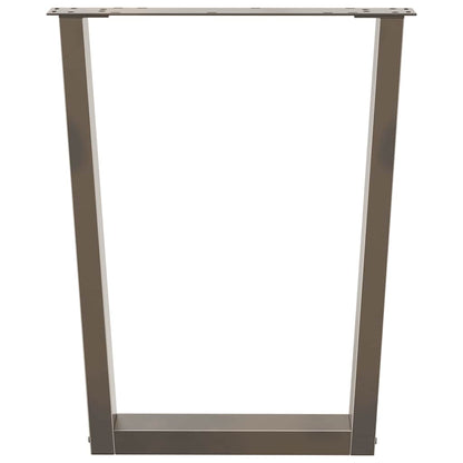 V-Shape Natural Steel Dining Table Legs, 2pcs, Adjustable 60x72-73.3 cm