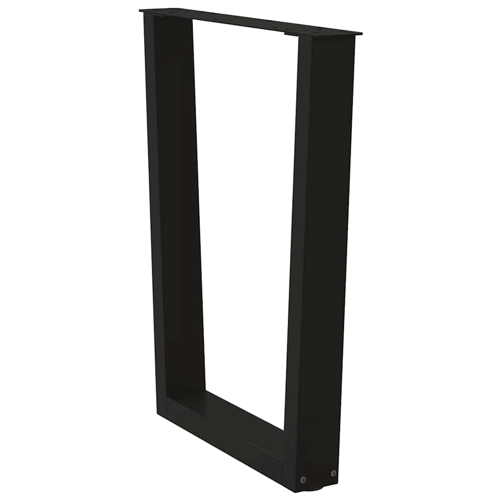 Black Steel V-Shape Dining Table Legs, 2 pcs, Adjustable Height