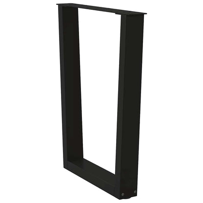 Black Steel V-Shape Dining Table Legs, 2 pcs, Adjustable Height