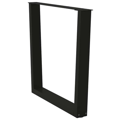 Black V-Shape Steel Dining Table Legs, 2 Pcs, Adjustable 80x72-73.3 cm