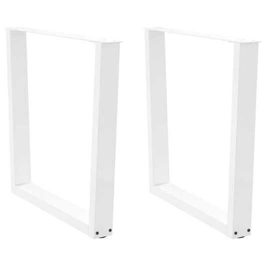 White V-Shape Steel Dining Table Legs, Adjustable 80 x (72-73.3) cm
