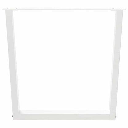 White V-Shape Steel Dining Table Legs, Adjustable 80 x (72-73.3) cm