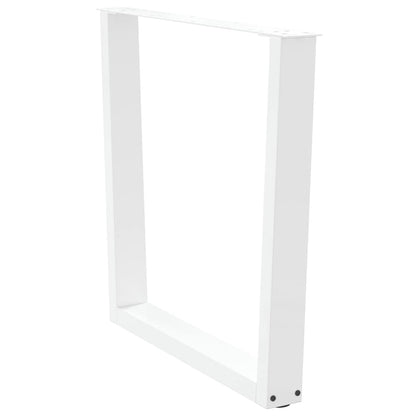 White V-Shape Steel Dining Table Legs, Adjustable 80 x (72-73.3) cm
