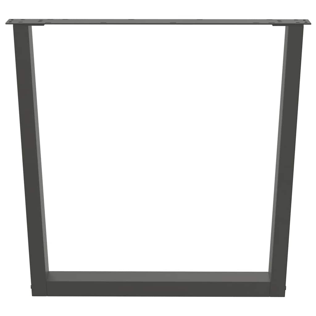 Anthracite Steel V-Shape Dining Table Legs 2pcs 80x73cm Adjustable