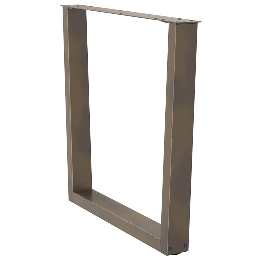 V-Shape Dining Table Legs, Natural Steel, Adjustable 80x73 cm, 2 pcs