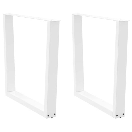 White V-Shape Steel Dining Table Legs - 2 pcs, 90x(72-73.3) cm