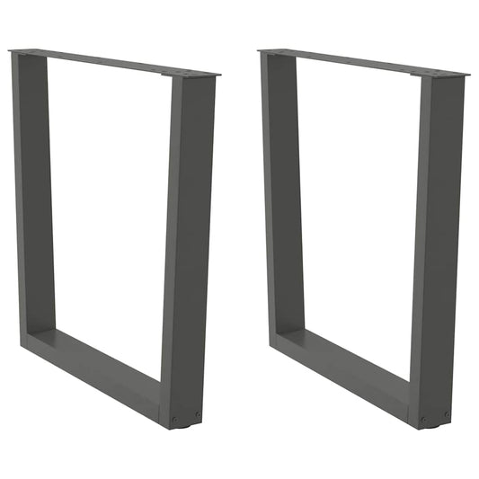 Anthracite V-Shape Dining Table Legs 2pcs Steel Adjustable 90cm