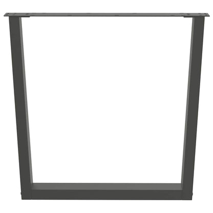 Anthracite V-Shape Dining Table Legs 2pcs Steel Adjustable 90cm