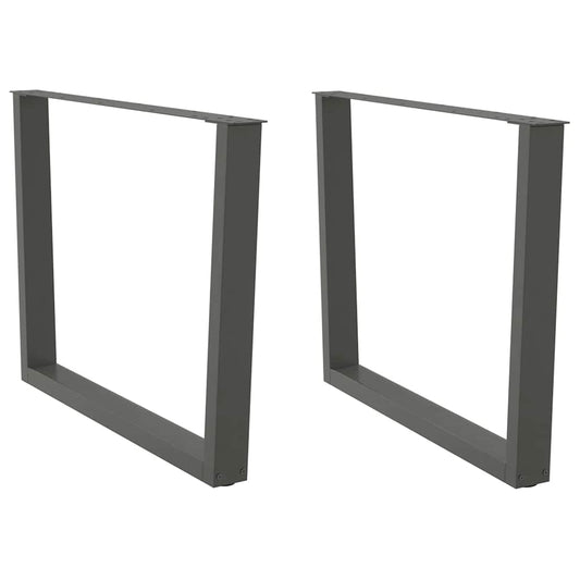 Anthracite Steel V-Shape Dining Table Legs, 100x(72-73.3) cm, 2 Pcs