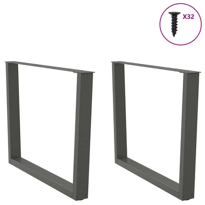 Anthracite Steel V-Shape Dining Table Legs, 100x(72-73.3) cm, 2 Pcs