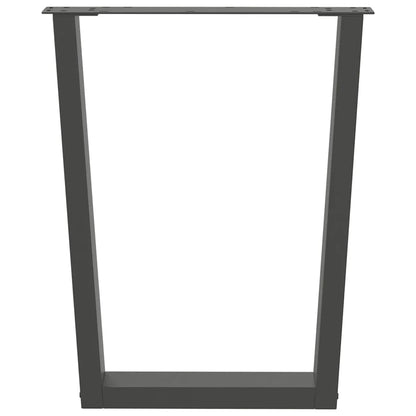 Anthracite Steel V-Shape Dining Table Legs, Set of 3, Adjustable 70cm