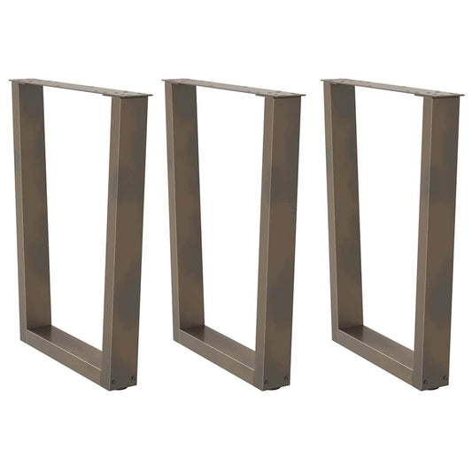 Durable V-Shaped Steel Dining Table Legs, Natural, 70x72-73.3cm, 3pcs