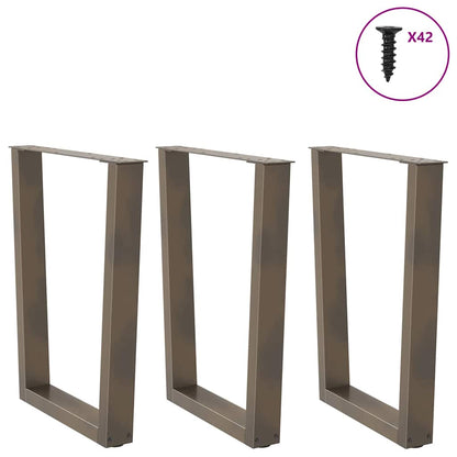 Durable V-Shaped Steel Dining Table Legs, Natural, 70x72-73.3cm, 3pcs