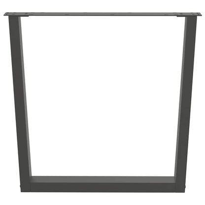Anthracite Steel V-Shape Dining Table Legs 3pcs, Adjustable Height