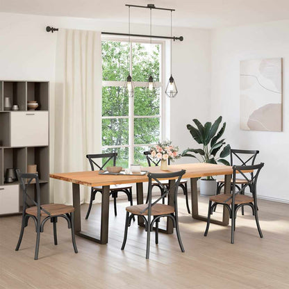 V-Shape Dining Table Legs, Natural Steel, 3 Pcs, Adjustable 80x72-73.3 cm
