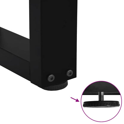 Black V-Shape Steel Dining Table Legs, 3pcs, Adjustable Height