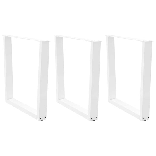 White Steel V-Shape Dining Table Legs, 3pcs, Adjustable Height