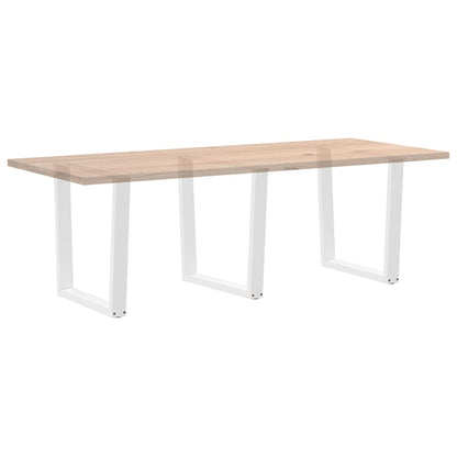 White Steel V-Shape Dining Table Legs, 3pcs, Adjustable Height