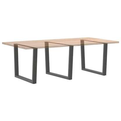 Anthracite Steel V-Shape Dining Table Legs Set 3 pcs Adjustable