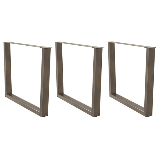 V-Shape Dining Table Legs 3pcs Natural Steel Adjustable 100x73cm