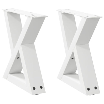 White Steel Coffee Table Legs Set 2 pcs, Adjustable 30-31.3 cm